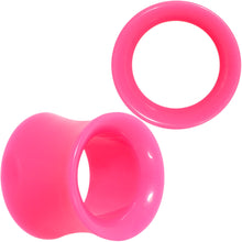 Load image into Gallery viewer, Pink Acrylic UV Saddle Tunnel Plug Set 12mm to 26mm