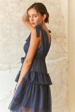 将图片加载到图库查看器,Tie Shoulder Polka Dot Mesh Dress For Women – Flirty Retro Polka Dot Elegant Dress with Adjustable Ties & Sheer Mesh Fabric For Special Occasions