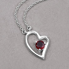 Load image into Gallery viewer, 0.60 Carat Genuine Garnet .925 Sterling Silver Necklace