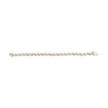 Load image into Gallery viewer, 10K Yellow Gold 2.00 Cttw Round Cut Diamond 'S' Cluster Bracelet (J-K Color, I1-I2 Clarity)