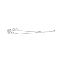 Load image into Gallery viewer, .925 Sterling Silver 1/10 Cttw Diamond Heart Link Bolo Bracelet (I-J Color, I2-I3 Clarity)