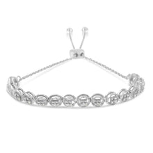 Load image into Gallery viewer, .925 Sterling Silver 1/10 Cttw Round Diamond Bolo Bracelet (I-J Color, I3 Clarity)