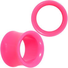 Load image into Gallery viewer, Pink Acrylic UV Saddle Tunnel Plug Set 12mm to 26mm