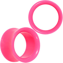 Load image into Gallery viewer, Pink Acrylic UV Saddle Tunnel Plug Set 12mm to 26mm