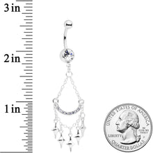 Load image into Gallery viewer, Clear Gem Double Drama Chandelier Dangle Belly Ring