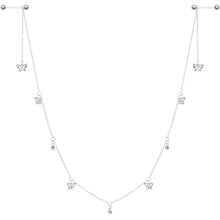 将图片加载到图库查看器,14G 9/16 Clear Gem Butterfly Dangle Nipple Chain