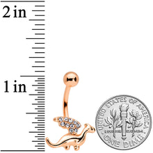 Load image into Gallery viewer, Clear Gem Rose Gold Tone Darling Dragon Belly Ring