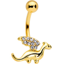 Load image into Gallery viewer, Clear Gem Gold Tone Darling Dragon Belly Ring