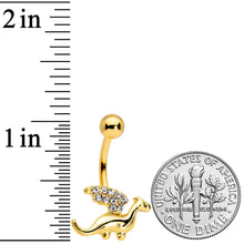 Load image into Gallery viewer, Clear Gem Gold Tone Darling Dragon Belly Ring