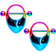 将图片加载到图库查看器,14G 9/16 Rainbow Space Alien Nipple Shield Set