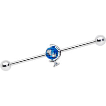 Load image into Gallery viewer, 14G Globe Earth Industrial Barbell 38mm