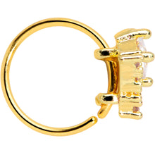 Load image into Gallery viewer, 20G 5/16 Clear CZ Gem Gold Tone Chevron Nose Hoop