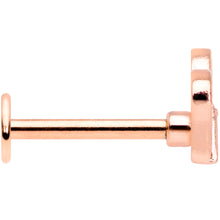 Load image into Gallery viewer, 16G 5/16 Clear CZ Gem Rose Gold Tone Heart Butterfly Labret