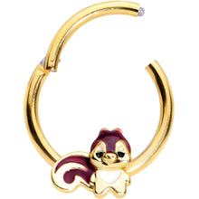 将图片加载到图库查看器,16G 3/8 Gold Tone Squirrel Hinged Segment Ring