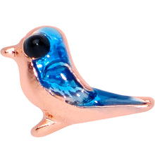 Load image into Gallery viewer, 20G 5/16 Rose Gold Tone Bluebird L Shaped Nose Ring