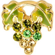 Load image into Gallery viewer, 16G 1/4 Green Gem Gold Tone Bunch of Grapes Cartilage Tragus