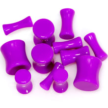 Load image into Gallery viewer, Purple Acrylic Saddle Plug Set 8G to 00G