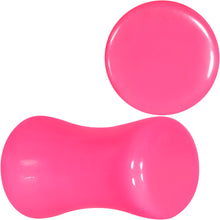将图片加载到图库查看器,Hot Pink Acrylic Saddle Plug Set 8G to 00G