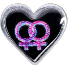 Load image into Gallery viewer, 20G 5/16 Lesbian Love Heart L-Shaped Nose Ring