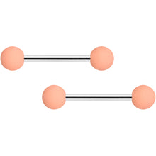 Load image into Gallery viewer, 14G 9/16 Peach Grey Matte Barbell Nipple Ring Set of 4