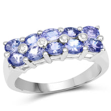 Load image into Gallery viewer, 1.76 Carat Genuine Tanzanite and White Sapphire .925 Sterling Silver Ring