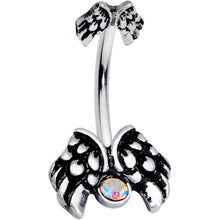 将图片加载到图库查看器,Aurora Gem Angel Wings Double Mount Belly Ring