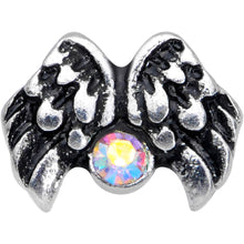 Load image into Gallery viewer, 16G 1/4 Aurora Gem Angel Wings Cartilage Tragus Earring