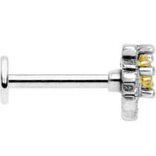 Load image into Gallery viewer, 16G 5/16 Yellow Gem Shooting Star Labret Monroe Tragus