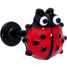 Load image into Gallery viewer, 16G 5/16 Red Black Insect Ladybug Labret Monroe Tragus