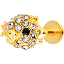 Load image into Gallery viewer, 16G 5/16 Clear Gem Gold Tone Fish Labret Monroe Tragus