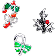 Load image into Gallery viewer, 16G 5/16 Red Gem Candy Christmas Labret Monroe Tragus Set of 3