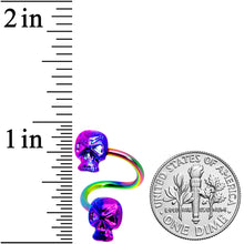 将图片加载到图库查看器,Rainbow Plated Scary Skull Spiral Twister Belly Ring