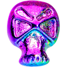 Load image into Gallery viewer, 16G 1/4 Rainbow Plated Scary Skull Cartilage Tragus Earring