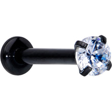Load image into Gallery viewer, 16G 5/16 CZ Gem Black 3mm Threadless Push In Labret Tragus