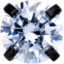Load image into Gallery viewer, 16G 5/16 CZ Gem Black 3mm Threadless Push In Labret Tragus