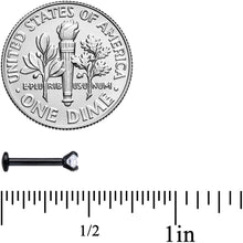 Load image into Gallery viewer, 16G 5/16 CZ Gem Black 3mm Threadless Push In Labret Tragus