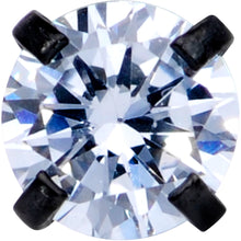 Load image into Gallery viewer, 18G 5/16 CZ Gem Black 3mm Threadless Push In Labret Tragus