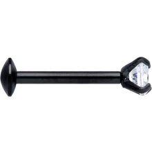 Load image into Gallery viewer, 18G 5/16 CZ Gem Black 3mm Threadless Push In Labret Tragus