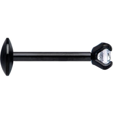 将图片加载到图库查看器,20G 1/4 CZ Gem Black 2mm Threadless Push In Labret Tragus