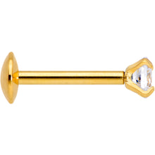 Load image into Gallery viewer, 20G 1/4 CZ Gem Gold PVD 2mm Threadless Push In Labret Tragus