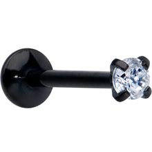 Load image into Gallery viewer, 20G 5/16 CZ Gem Black 2mm Threadless Push In Labret Tragus