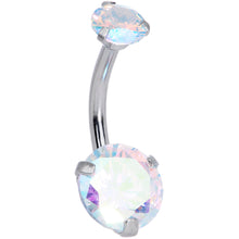 将图片加载到图库查看器,Aurora CZ Gem Duo Internally Threaded Belly Ring