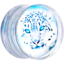Load image into Gallery viewer, Clear Blue Acrylic Animal Cheetah Saddle Plug Set 2G to 1 Inch