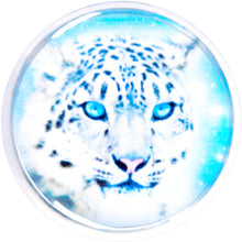 Load image into Gallery viewer, Clear Blue Acrylic Animal Cheetah Saddle Plug Set 2G to 1 Inch