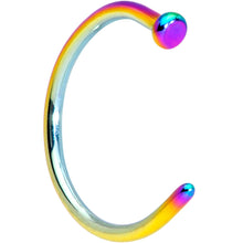 Load image into Gallery viewer, 18G 3/8 Rainbow PVD Implant Grade Titanium Disc Nose Hoop