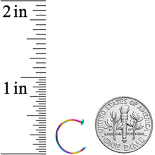 Load image into Gallery viewer, 20G 3/8 Rainbow PVD Implant Grade Titanium Disc Nose Hoop