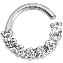 Load image into Gallery viewer, Clear CZ Gem Segment Ring Cartilage Industrial Set of 3