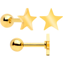 Load image into Gallery viewer, 18G Clear CZ Gem Gold Tone Heart Cartilage Tragus Set of 8