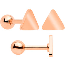 Load image into Gallery viewer, 18G Clear CZ Gem Rose Gold Tone Heart Cartilage Tragus Set of 8