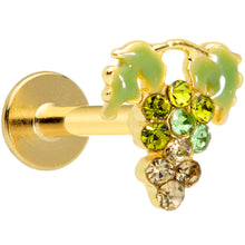 将图片加载到图库查看器,16G 5/16 Green Gem Gold Tone Bunch of Grapes Labret Monroe Tragus